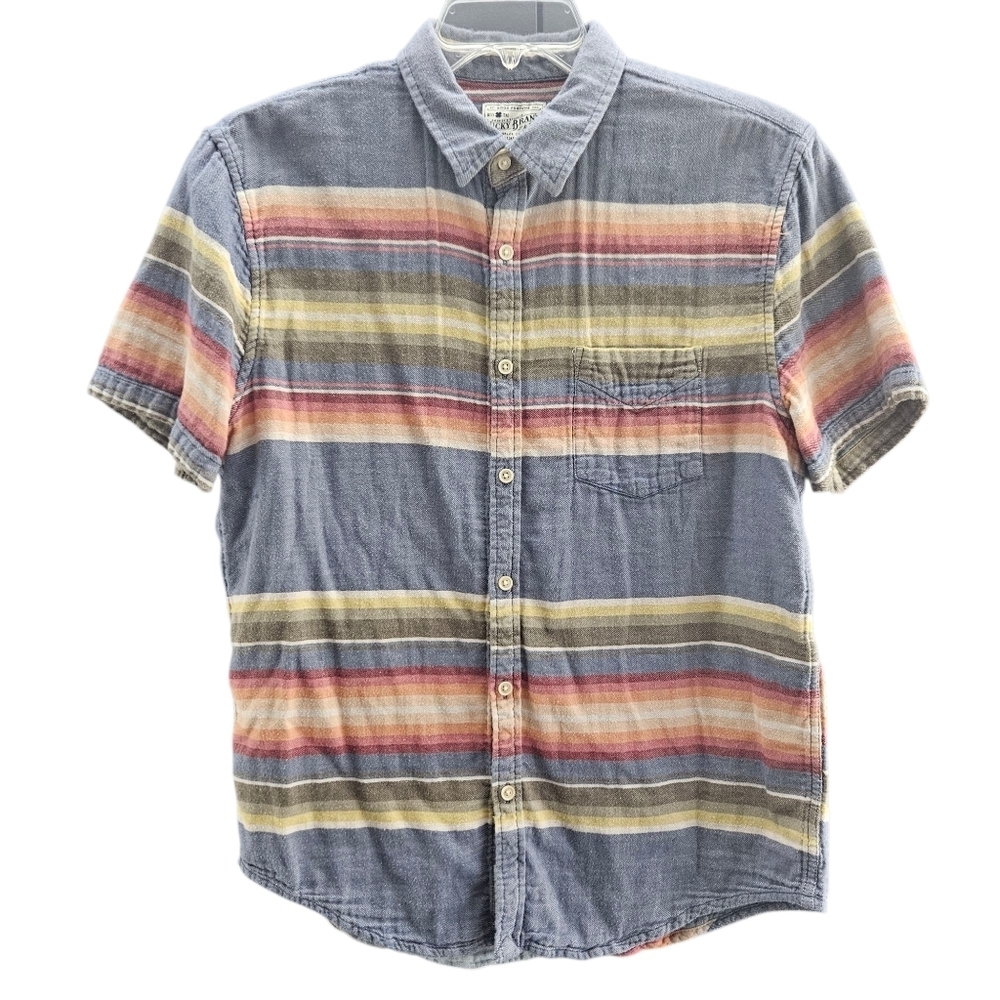 Lucky‎ Brand Mens Aztec Print Casual Button Down Size Large Shirt